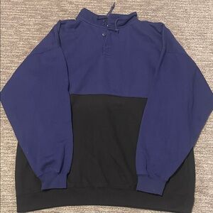 Two-Tone Blue-ish purple and Black Pullover Sweatshirt
